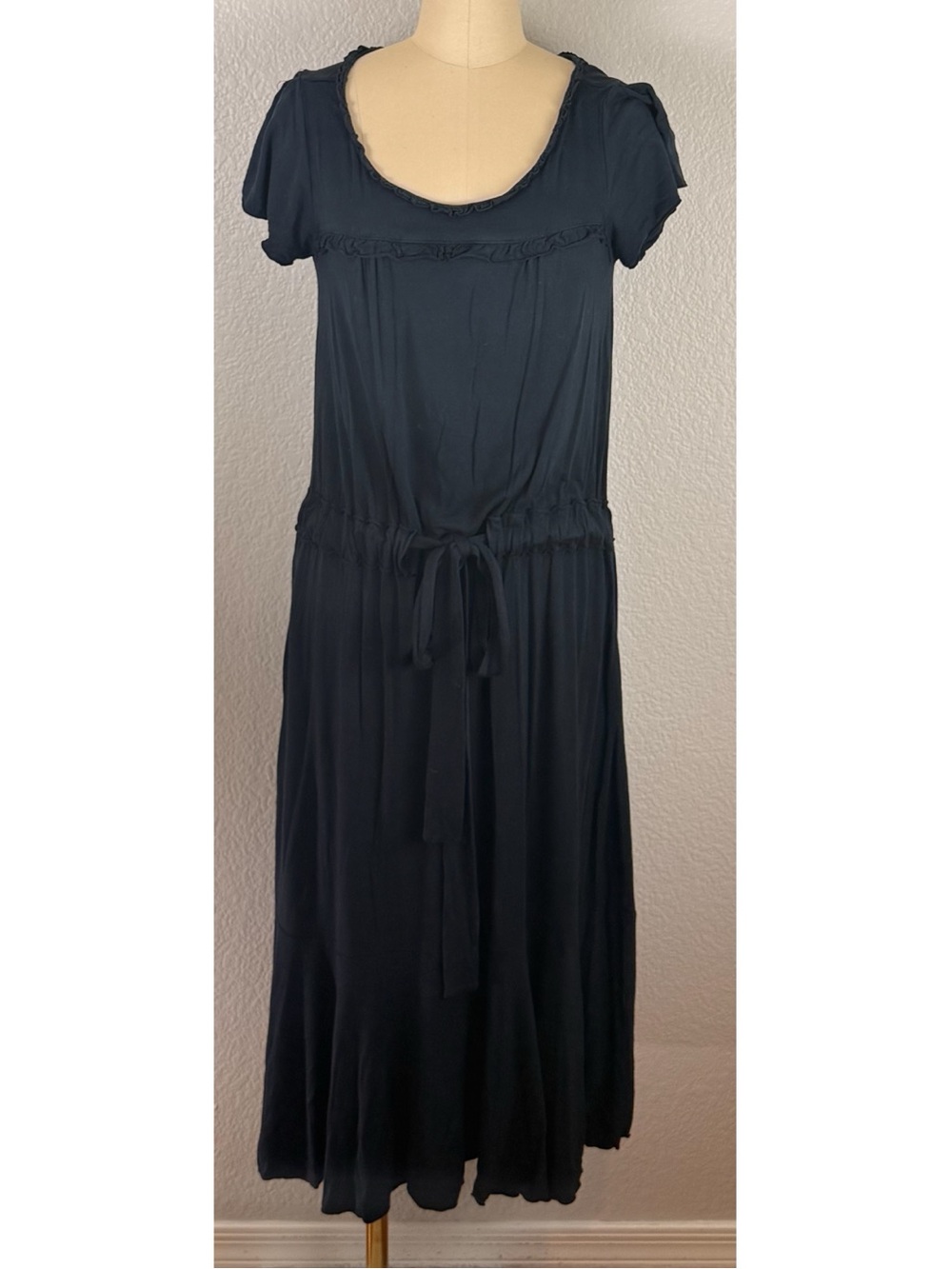 Marc by Marc Jacobs Vintage Y2K Cap Sleeve Scoop Neck Tie-Waist -Knit Shift Dres